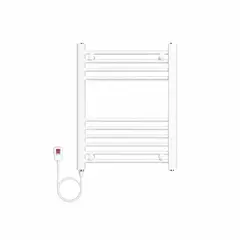 VERKEN - Secador de Toallas Eléctrico para Baño 200W Mural 60x50 cm Blanco Cable Izquierdo