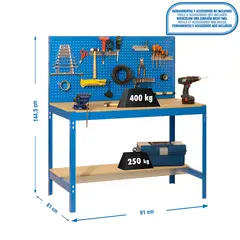 SIMONRACK - Banco de Trabajo Simonwork BT2 900 Azul/Madera