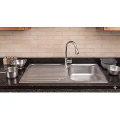 TAUMM - Lavaplatos Simple Empotrado 100x44 cm Secador Izquierdo