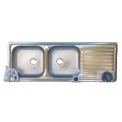 TAUMM - Lavaplatos doble empotrado 120x44 cm secador derecho