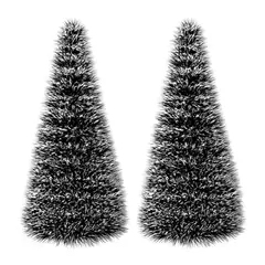 FLIPEREX - Set 2 Pinos Navidad Verdes Nieve Adorno Navideño 50 Cm - Blanco