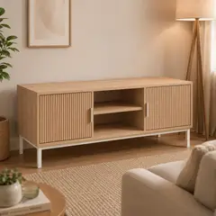 SPACE HOME - Rack de Living Fanty con Puertas Laterales y Espacio para Equipos