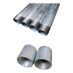 KUANGYE - Pack 4 Tubos Galvanzad 3/4 1mt Hilo Ambos Lados+2 Coplas Prc