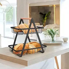 GENERICO - Organizador De Cocina 2 Niveles Frutera Panera Multiuso