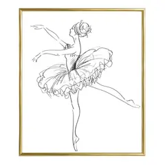 OEM - Cuadro Decorativo Minimalista Bailarina Pintura 30x25cm