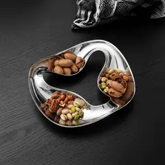 SANTU HOME & DECO - Bandeja decorativa Infinity plateada