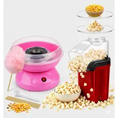 IRM - Kit Fiesta Maquina De Algodon De Azucar Y Maquina De Cabritas Popcorn Snacks Dulce R&L Group