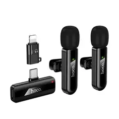 HOCO - Micrófono Lavalier Inalámbrico Dual