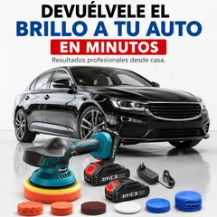 MOVI - BRILLIUM™ Pulidora Inalámbrica con 2 Baterias y Kit de Accesorios Para Restaurar Brillo Automotriz