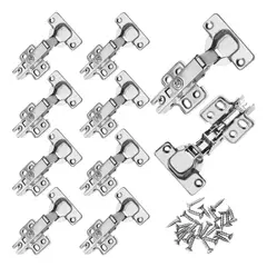 KUANGYE - 10 Piezas Bisagra Bidimensional Recta Cierre Suave 35 Mm Con Tornillos
