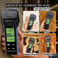 GENERICO - Higrometro. Medidor de humedad inductivo. Medidor de humedad paredes, madera, etc. Recargable.