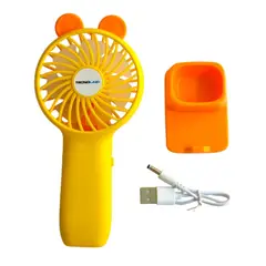 TECNOLAB - Mini Ventilador Portátil Recargable Amarillo TL672O