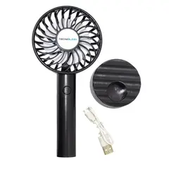 TECNOLAB - Ventilador Recargable Portátil Base Negro TL671BK