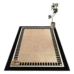 GENERICO - Alfombra Decorativa Estilo Natural Moderno Diseño con Borde Negro