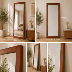 ESPEJOSCHIC - Espejo Decorativo de Piso 180 x 80 cm Marco de Madera Color Café