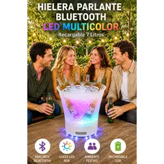 MOVI - Hielera Parlante Bluetooth LED Multicolor 7 Litros Recargable
