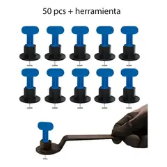 GENERICO - Pack 250 Nivelador De Porcelanato Reutilizables azul 5 Bolsas