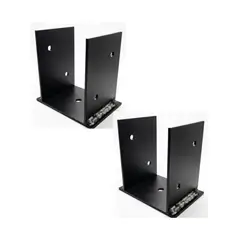 GENERICO - Kit 2 Soportes Base Pilar 4 Pulgadas 90mm Fierro Acero 4mm