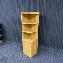 GENERICO - Estante Esquinero Librero Multiusos Con 2 Cajones 1 Puerta Estilo Nórdico Madera 150x40x40cm Diseño Compacto