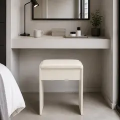 GENERICO - Taburete Acolchado Moderno 33x22x40cm, Banco Tapizado Minimalista Para Tocador, Escritorio O Piano, Estilo Elegante Y Compacto