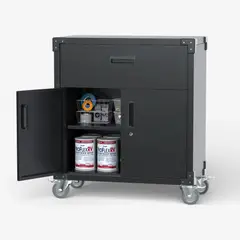 METANEK AMERICAN DESIGN - Gabinete Metalico 2 puertas 1 cajon con ruedas - Black Premium TC-13