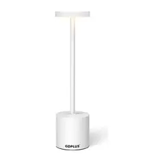 ESHOPANGIE - Lámpara De Mesa Recargable, Lámpara Inalámbrica Blanca