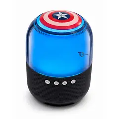 MARVEL - Parlante Portátil Inalámbrico Bt QS-S1 Capitán América LED