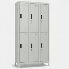 METANEK AMERICAN DESIGN - Casillero Locker Metalico Metanek 3 Cuerpos 6 Puertas Gris