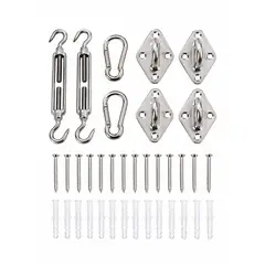 GENERICO - Kit de Anclaje para Hamaca, Columpio o Silla Colgante con Tensores y Mosquetones