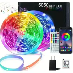 GENERICO - Tira De Luces Led Strips 5050 Rgb 30m 24v Incluye Bluetooth