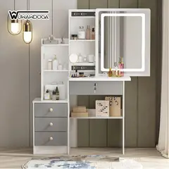 WUWAWDOGA - Tocador Moderno Muebles Multifuncionales Para Recamara Gris 135x60x36cm
