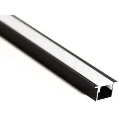 TECHNOLAMP - Perfil Aluminio Negro Embutido Para Cinta Led 3Mts. 12Mmx9,9Mm