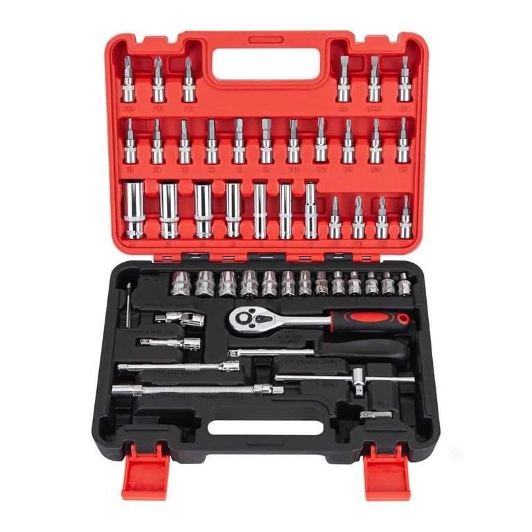 Juego De Dados Y Ratchet 53 Piezas Cr-v 1/4 Maletín Mecánica a $21.490