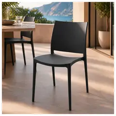 NOVAHUS - Silla Plastica Terraza Restaurante Negra