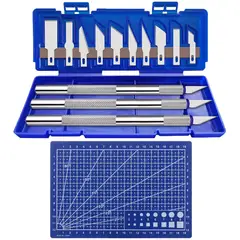 KUANGYE - Set 13 Cuchillos Para Manualidades, Cuchillos Exactos + Tabla De Corte