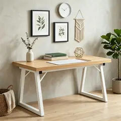 VIDITA - Escritorio Oficina 140cm Tablero Grueso 30mm Estructura Metálica Metal Madera