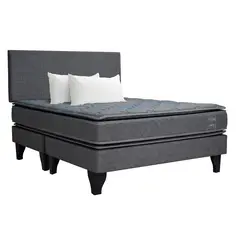 CELTA - Cama Europea Sevilla King + Respaldo + Pack Almohadas 50x70 cm