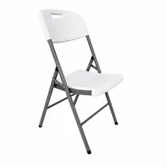 CITYSHOP - Silla Plegable para Eventos Blanca HDPE Reforzada con Estructura de Acero