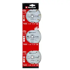 EINHELL - SET 3 DISCOS DIAMANTADOS 115X22MM (EINHELL)