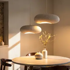 SANTU HOME & DECO - Lámpara de Mesa Mushroom Mármol Blanco