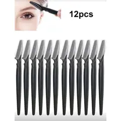 GENERICO - Pack X 12 Perfilador Cejas, Navaja, Modelador Cejas Negro