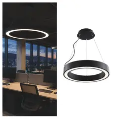 LUMINOTECNIA - Anillo Slim Suspendido Ø 60 Cm 4000K Color Negro