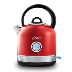 OSTER - Hervidor Rojo 2,5L Tipo Tetera con Termómetro Acero