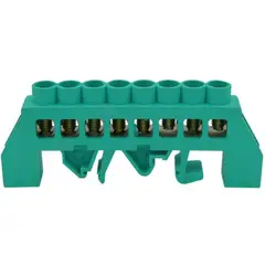 CROMPTON - Barra Repartidora Riel Din 8 Conexiones Aislada Verde Ccd