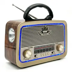 GENERICO - Radio Portatil Mp3 Sd Usb Fm Am Vintage Bluetooth Recargable