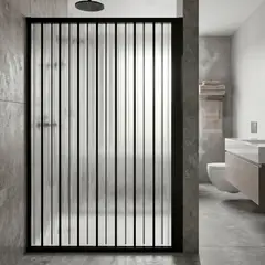 JOYTEK - Mampara Ajustable Ducha Flexbok PVC Negro 115-130 cm 185 cm