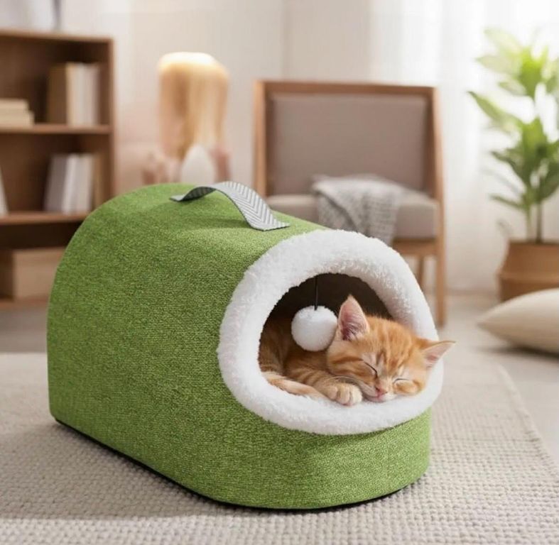 Cama Cueva Interna Para Gatos Tipo Canasta Talla M Iglú