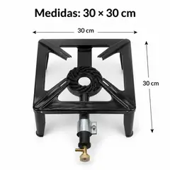 GENERICO - Anafe de hierro potente 30x30cm, cocina portátil para gas licuado