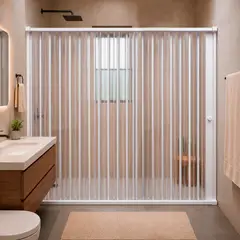 JOYTEK - Mampara Ajustable Ducha Flexbok PVC Blanco 145-160 cm 185 cm