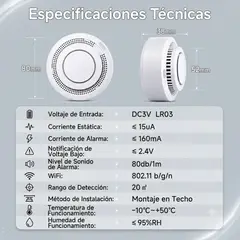 GENERICO - Detector Inteligente de Humo y Monóxido de Carbono WiFi